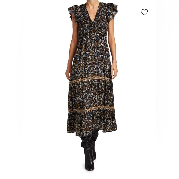 Sea Dresses & Skirts - SEA Walker Flutter-Sleeve Floral Maxi Dress Size 8 NWT